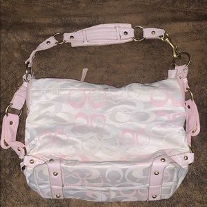 Coach Purse Pink and Off White
